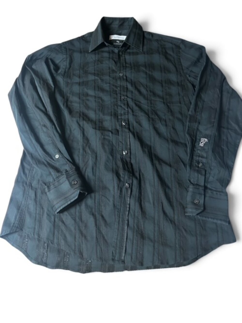 Versace Collection City Size 41/16 Black With Blue Stripes Versace Logo - Sleeve